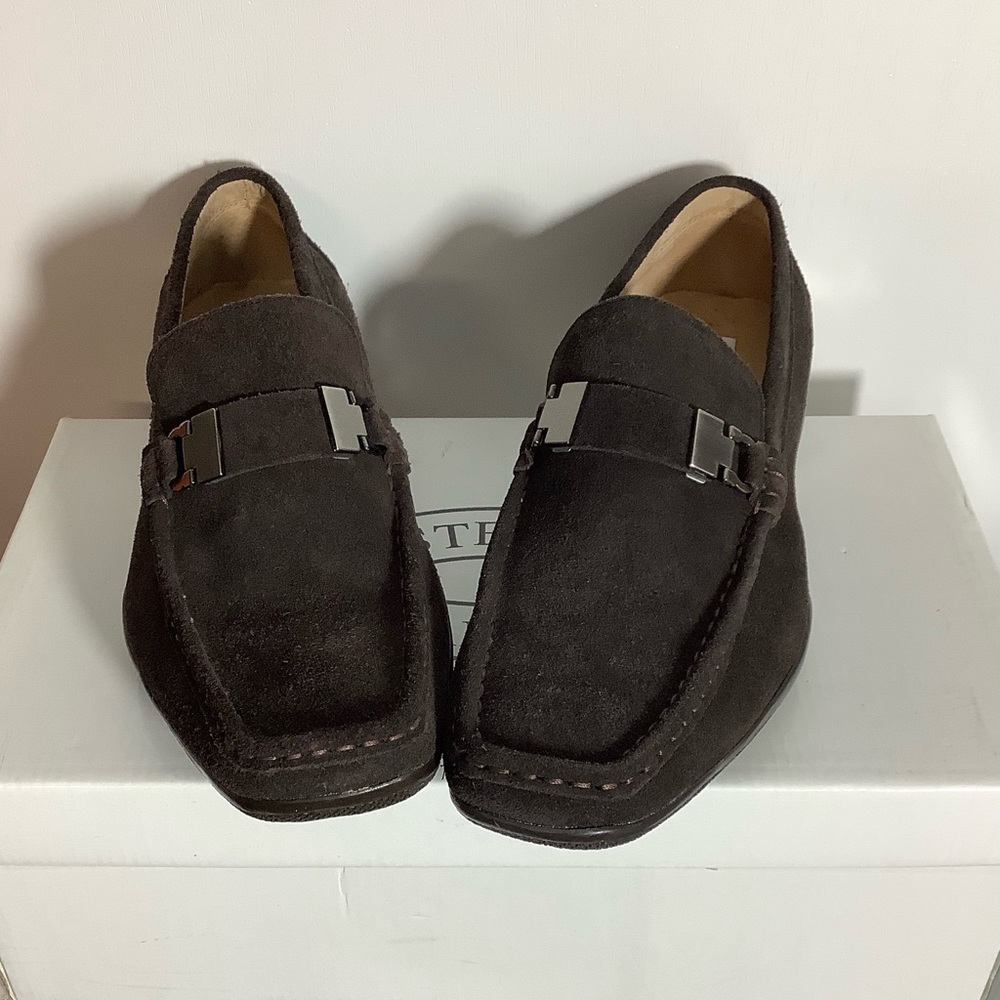 Steve Madden Spectrim Brown Suede Loafers - Picture 3 of 6